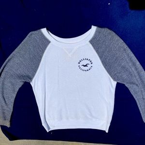 Hollister grey and white sweater